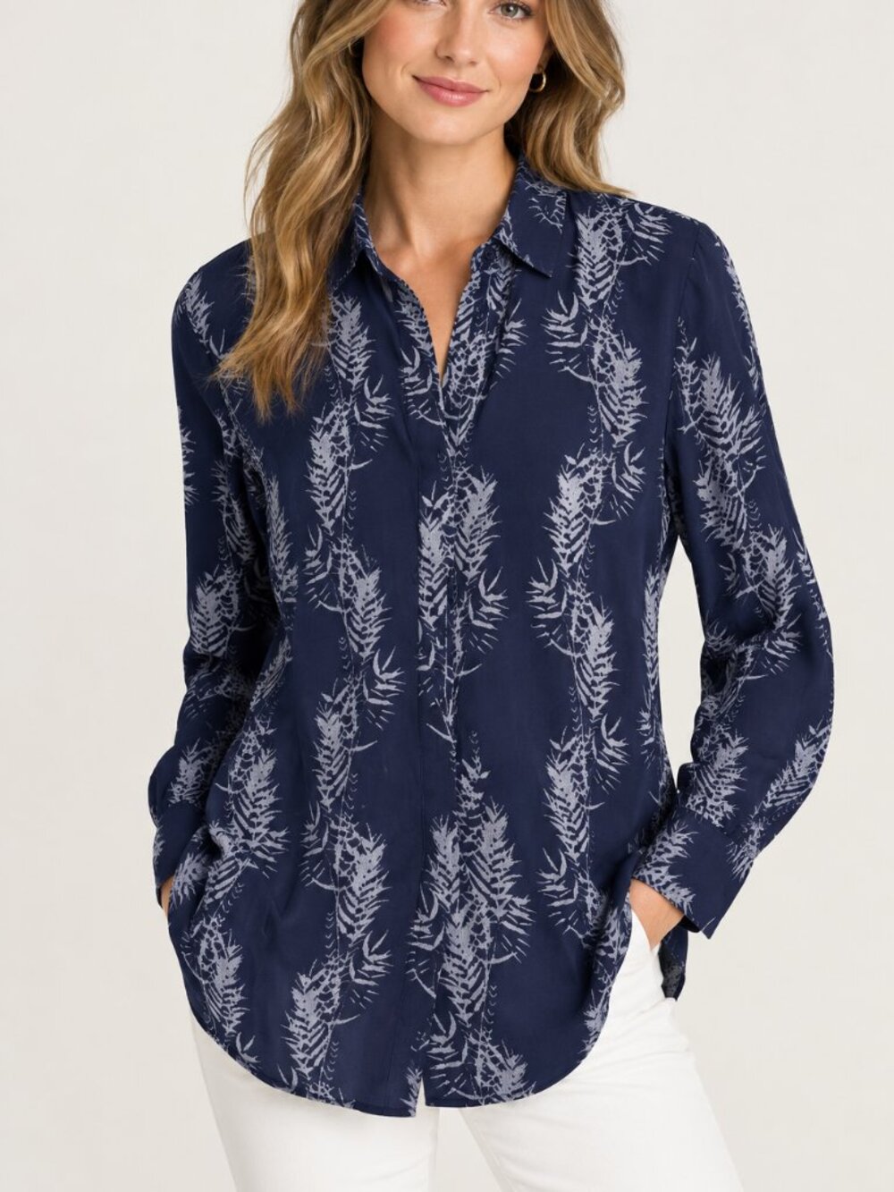 Banana Republic Women's Size Small Silk Button Down Tunic Blouse